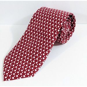 Red With White Diamonds Simple Holiday Neck Tie - Lucio Lamberti Cravatte xmas